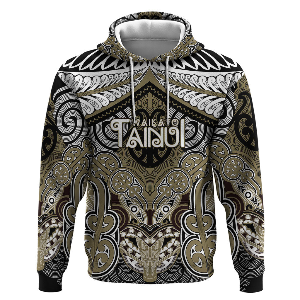 Aotearoa Iwi Waikato Tainui Personalised Zip Hoodie Maori Kowhaiwhai Pattern