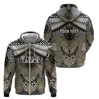 Aotearoa Iwi Waikato Tainui Personalised Zip Hoodie Maori Kowhaiwhai Pattern