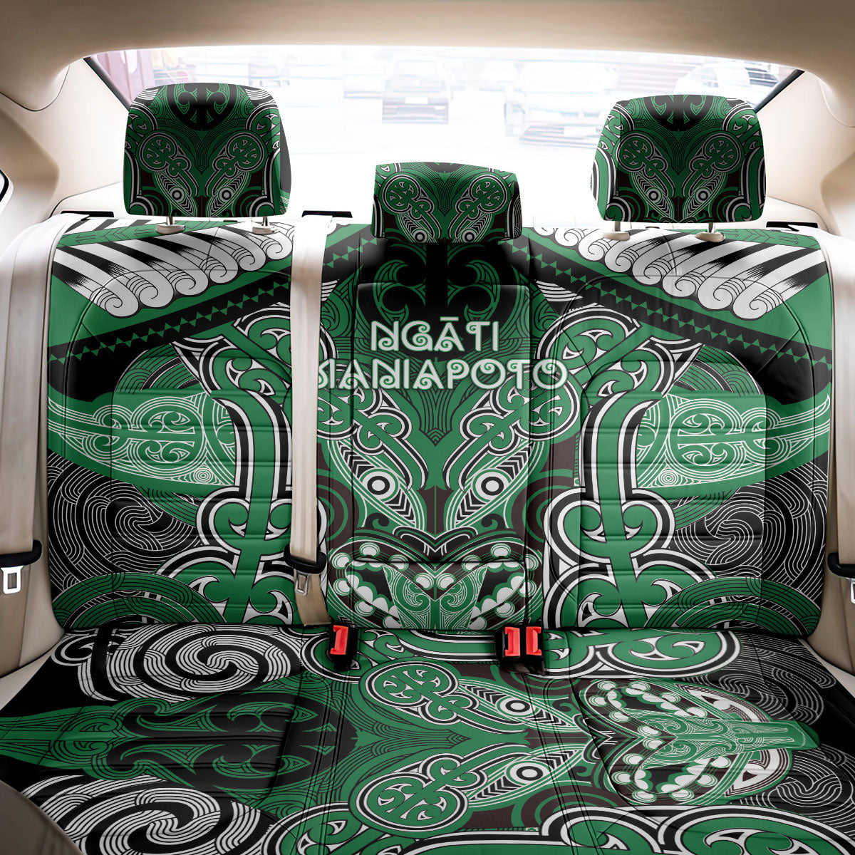 Aotearoa Iwi Ngati Maniapoto Back Car Seat Cover Maori Kowhaiwhai Pattern