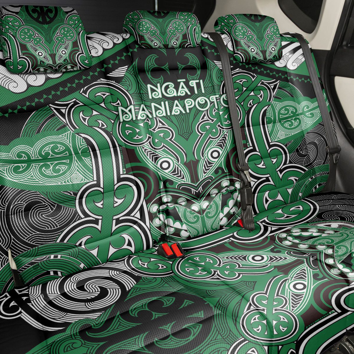 Aotearoa Iwi Ngati Maniapoto Back Car Seat Cover Maori Kowhaiwhai Pattern