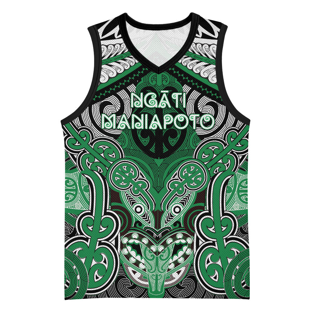 Aotearoa Iwi Ngati Maniapoto Personalised Basketball Jersey Maori Kowhaiwhai Pattern