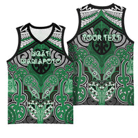 Aotearoa Iwi Ngati Maniapoto Personalised Basketball Jersey Maori Kowhaiwhai Pattern