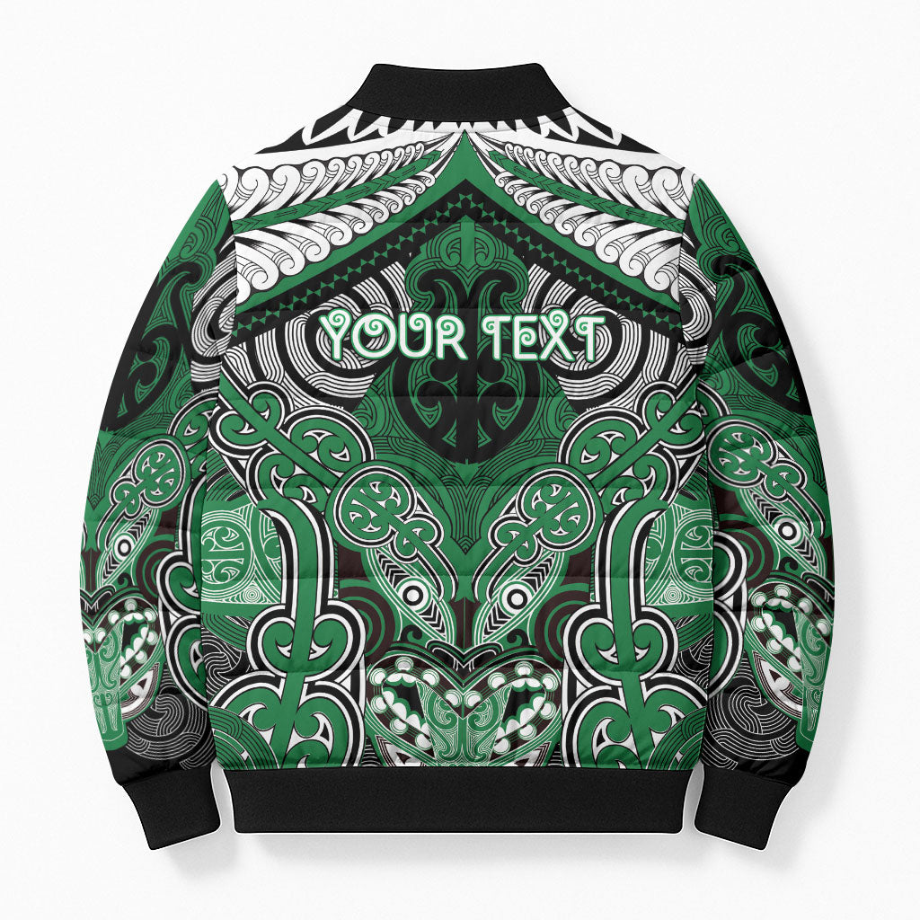 Aotearoa Iwi Ngati Maniapoto Personalised Bomber Puffer Jacket Maori Kowhaiwhai Pattern