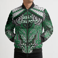 Aotearoa Iwi Ngati Maniapoto Personalised Bomber Puffer Jacket Maori Kowhaiwhai Pattern