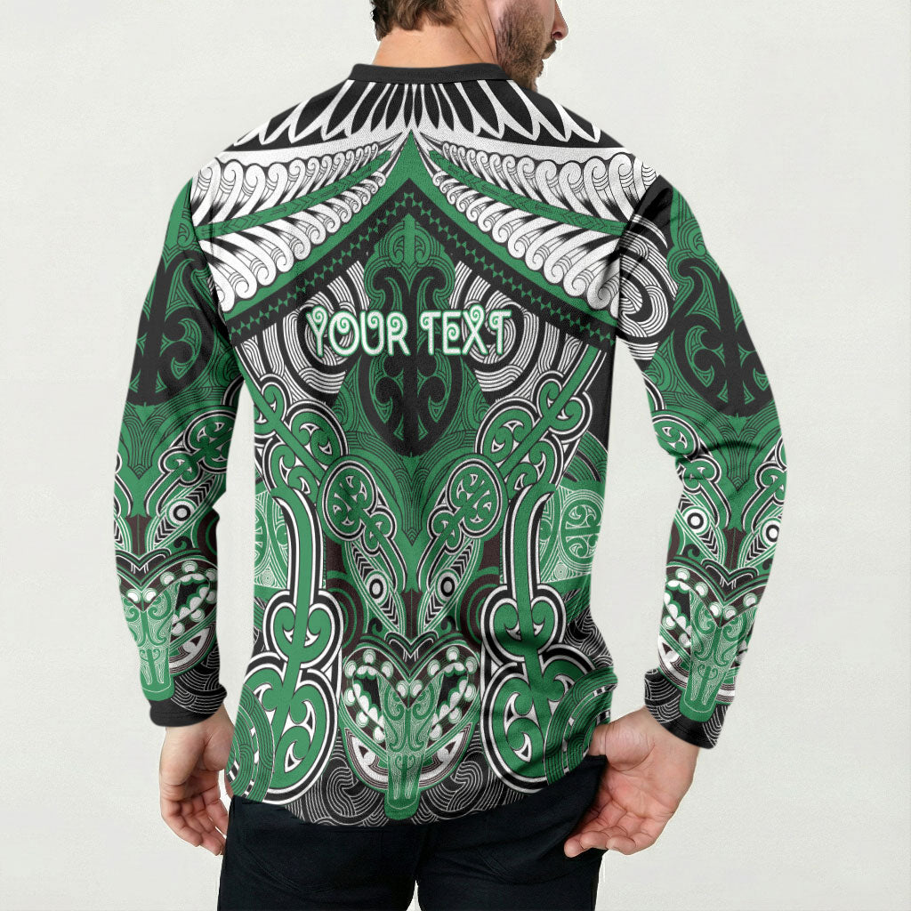 Aotearoa Iwi Ngati Maniapoto Personalised Button Sweatshirt Maori Kowhaiwhai Pattern