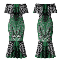 Aotearoa Iwi Ngati Maniapoto Personalised Couples Matching Mermaid Dress and Hawaiian Shirt Maori Kowhaiwhai Pattern