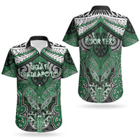 Aotearoa Iwi Ngati Maniapoto Personalised Couples Matching Off Shoulder Maxi Dress and Hawaiian Shirt Maori Kowhaiwhai Pattern