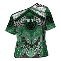 Aotearoa Iwi Ngati Maniapoto Personalised Cross Shoulder Shirt Maori Kowhaiwhai Pattern