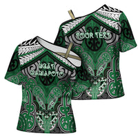 Aotearoa Iwi Ngati Maniapoto Personalised Cross Shoulder Shirt Maori Kowhaiwhai Pattern