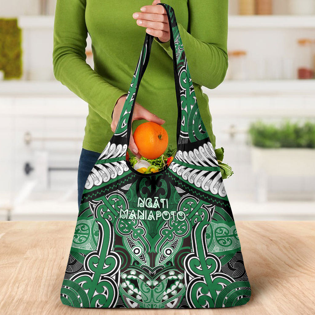 Aotearoa Iwi Ngati Maniapoto Grocery Bag Maori Kowhaiwhai Pattern