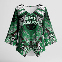 Aotearoa Iwi Ngati Maniapoto Personalised Kimono Sleeve Blouse Maori Kowhaiwhai Pattern