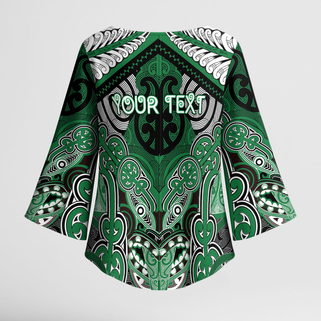 Aotearoa Iwi Ngati Maniapoto Personalised Kimono Sleeve Blouse Maori Kowhaiwhai Pattern