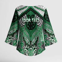 Aotearoa Iwi Ngati Maniapoto Personalised Kimono Sleeve Blouse Maori Kowhaiwhai Pattern