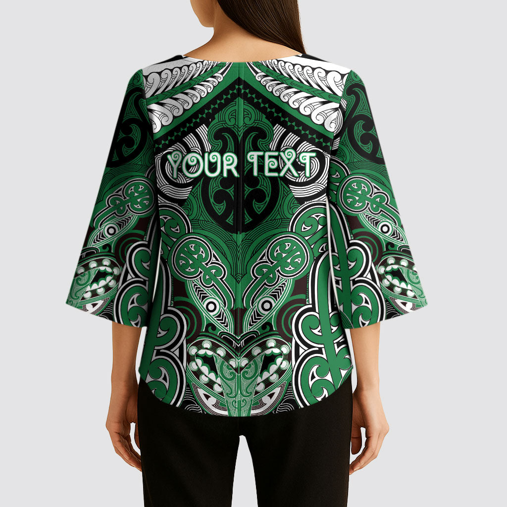 Aotearoa Iwi Ngati Maniapoto Personalised Kimono Sleeve Blouse Maori Kowhaiwhai Pattern