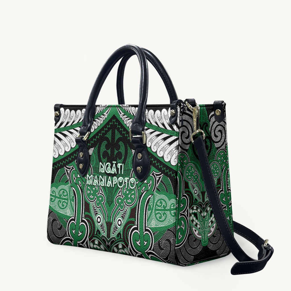 Aotearoa Iwi Ngati Maniapoto Leather Bag Maori Kowhaiwhai Pattern