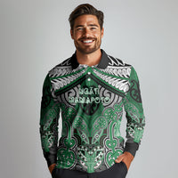 Aotearoa Iwi Ngati Maniapoto Personalised Long Sleeve Polo Shirt Maori Kowhaiwhai Pattern