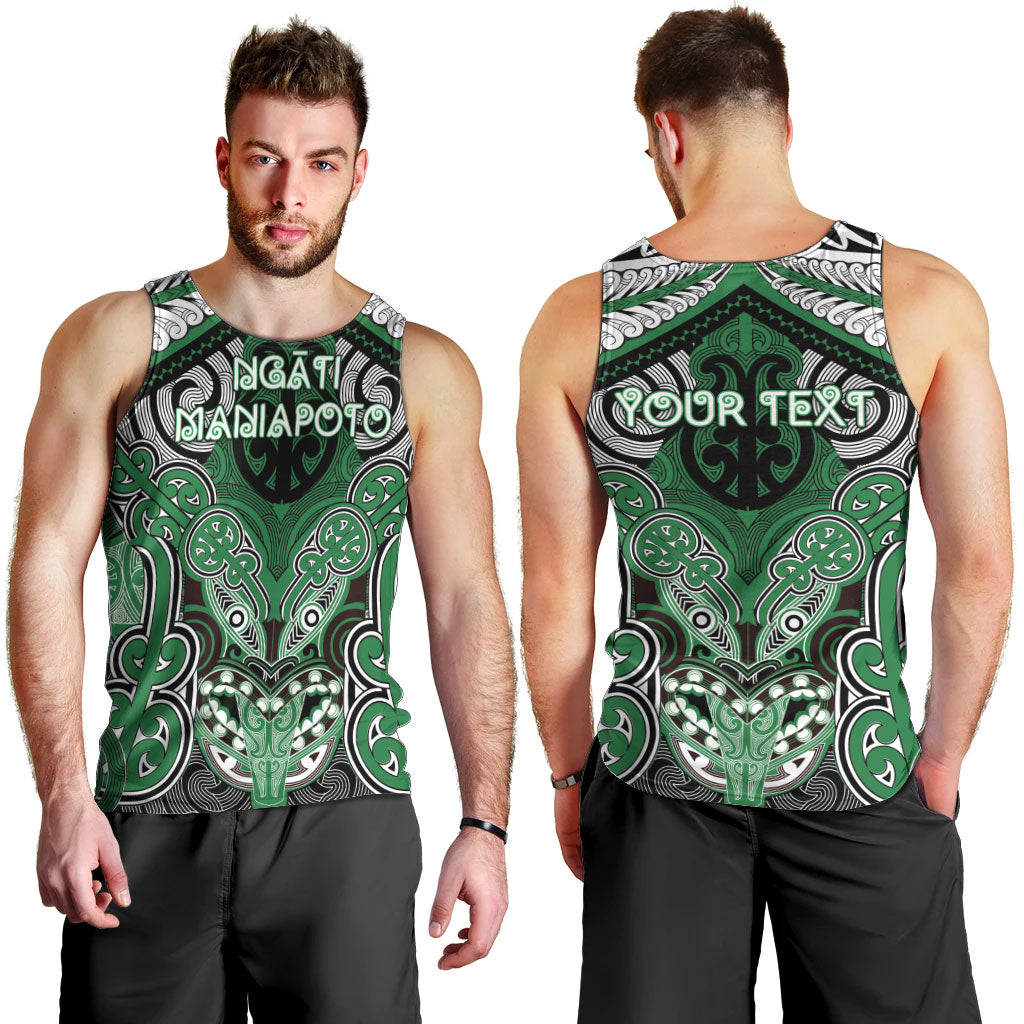 Aotearoa Iwi Ngati Maniapoto Personalised Men Tank Top Maori Kowhaiwhai Pattern