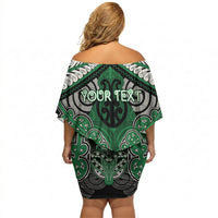 Aotearoa Iwi Ngati Maniapoto Personalised Off Shoulder Short Dress Maori Kowhaiwhai Pattern