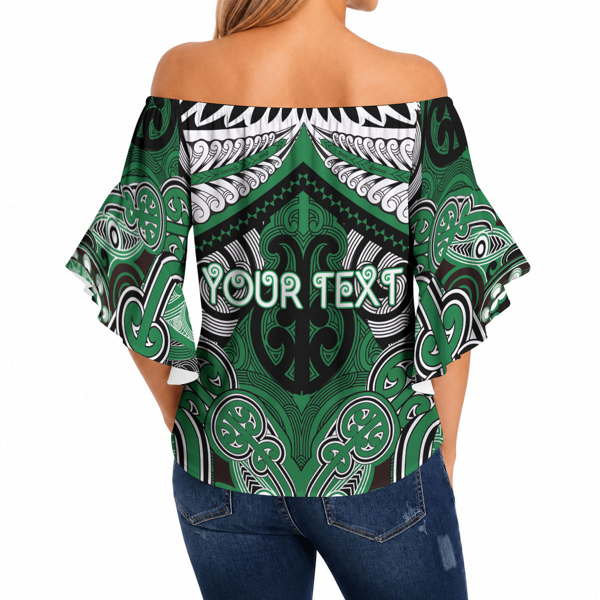 Aotearoa Iwi Ngati Maniapoto Personalised Off Shoulder Wrap Waist Top Maori Kowhaiwhai Pattern