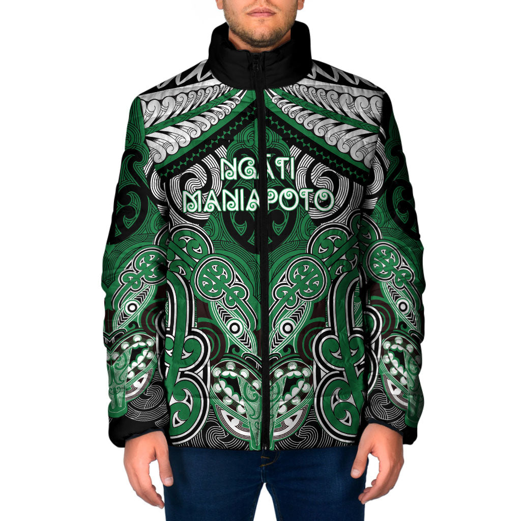 Aotearoa Iwi Ngati Maniapoto Personalised Padded Jacket Maori Kowhaiwhai Pattern