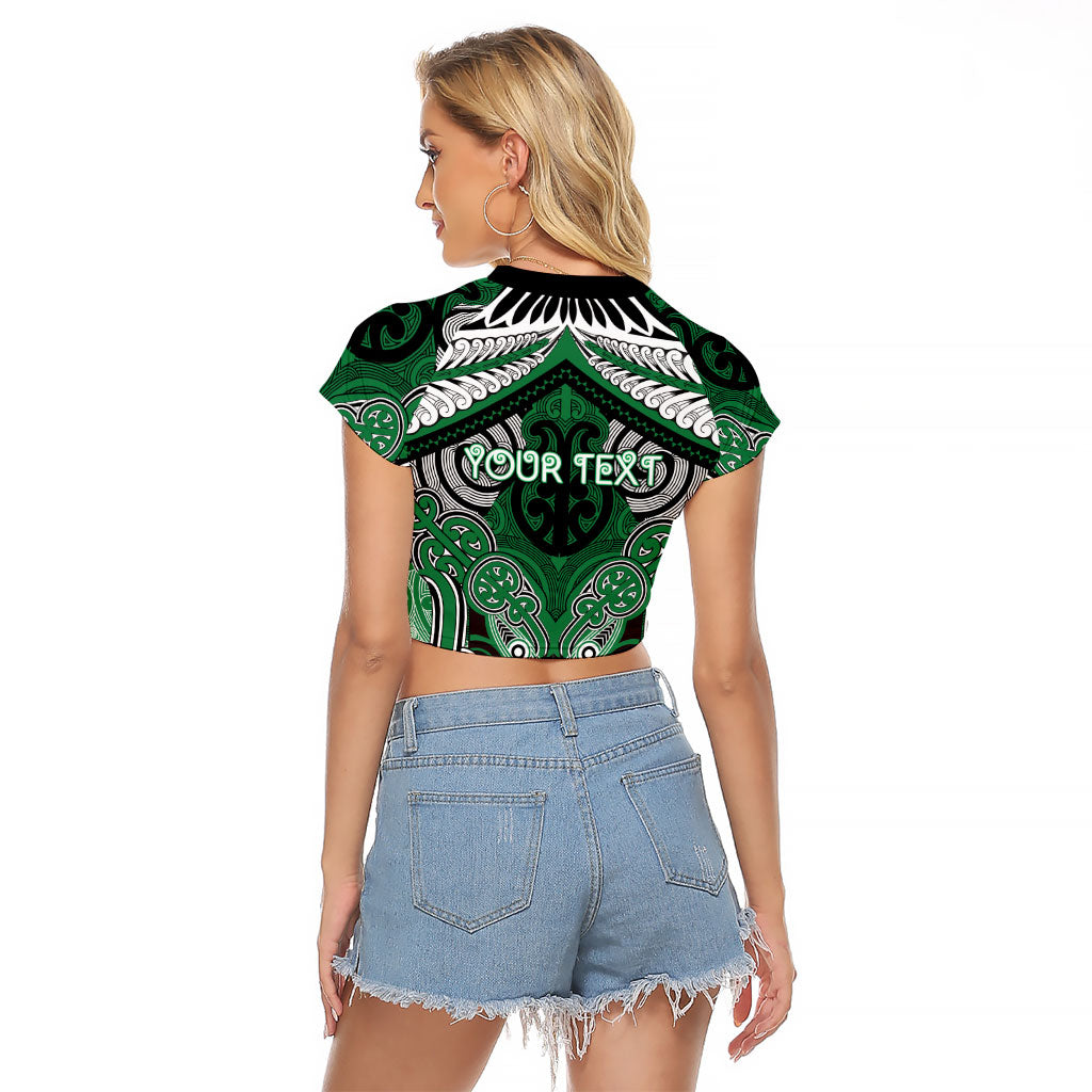 Aotearoa Iwi Ngati Maniapoto Personalised Raglan Cropped T Shirt Maori Kowhaiwhai Pattern