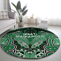 Aotearoa Iwi Ngati Maniapoto Round Carpet Maori Kowhaiwhai Pattern