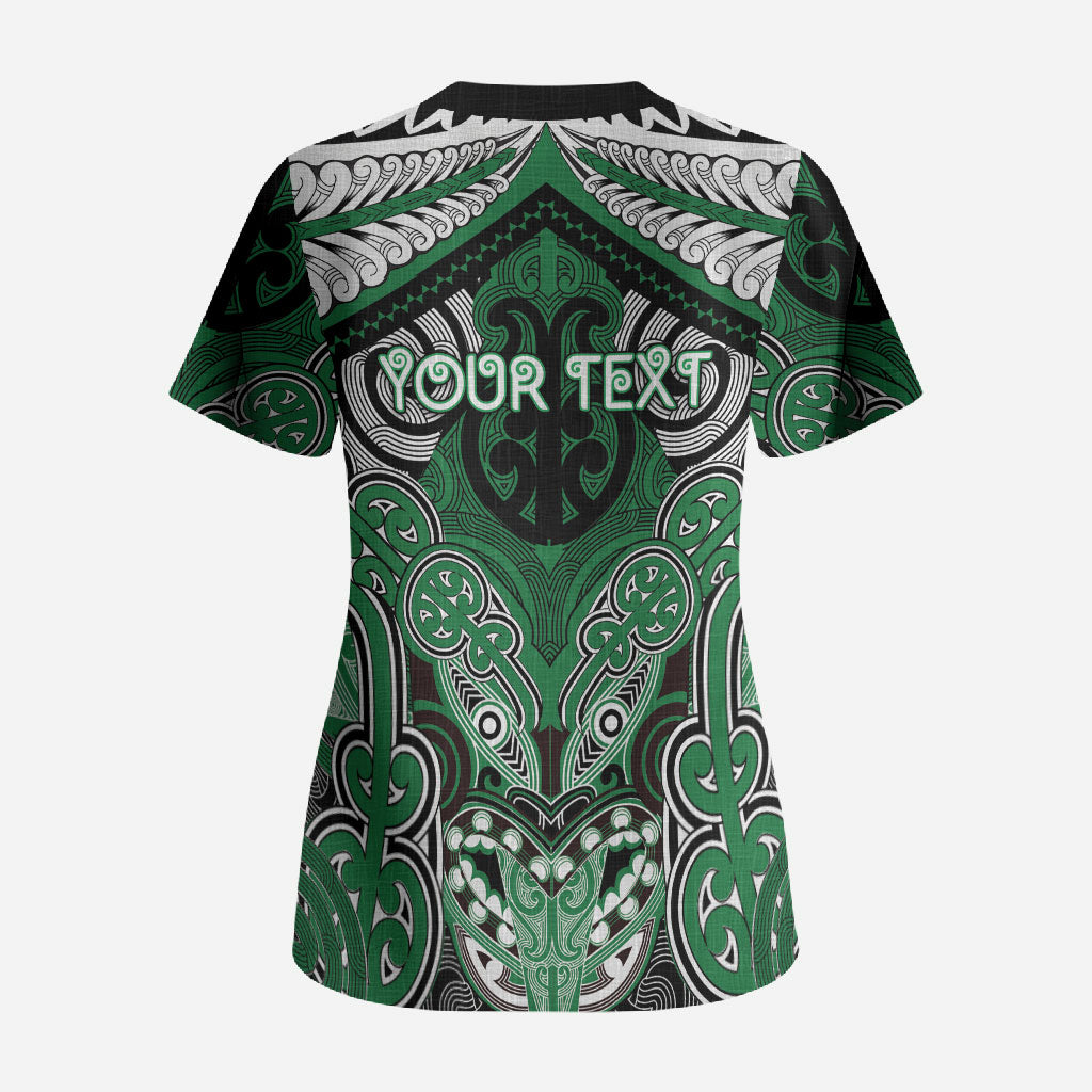 Aotearoa Iwi Ngati Maniapoto Personalised Scrub Top Maori Kowhaiwhai Pattern