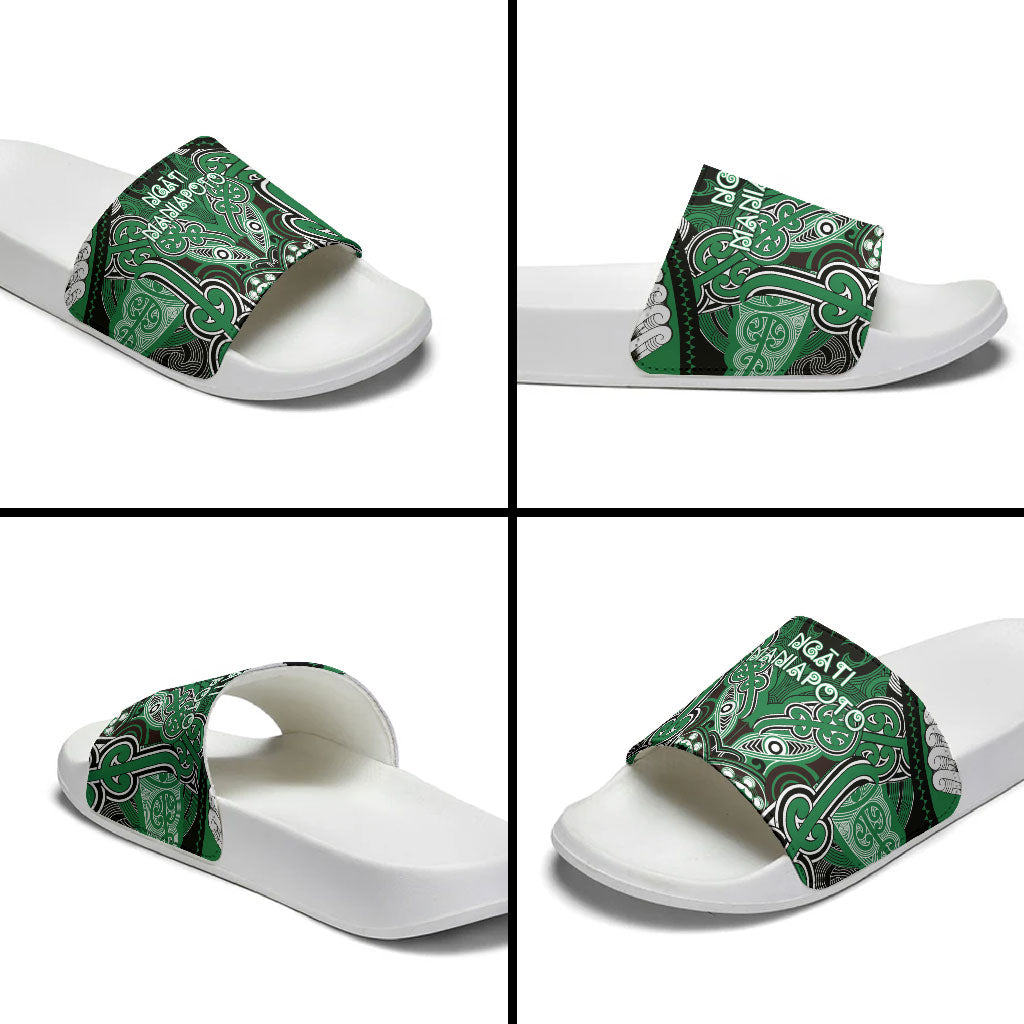 Aotearoa Iwi Ngati Maniapoto Slide Sandals Maori Kowhaiwhai Pattern