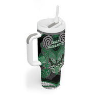 Aotearoa Iwi Ngati Maniapoto Personalised Tumbler With Handle Maori Kowhaiwhai Pattern