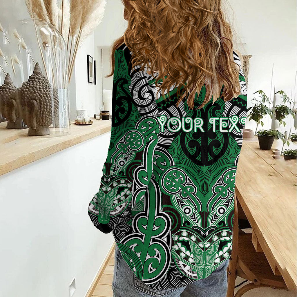 Aotearoa Iwi Ngati Maniapoto Personalised Women Casual Shirt Maori Kowhaiwhai Pattern