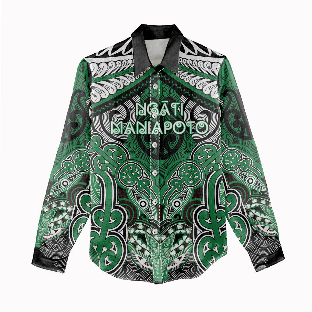 Aotearoa Iwi Ngati Maniapoto Personalised Women Casual Shirt Maori Kowhaiwhai Pattern