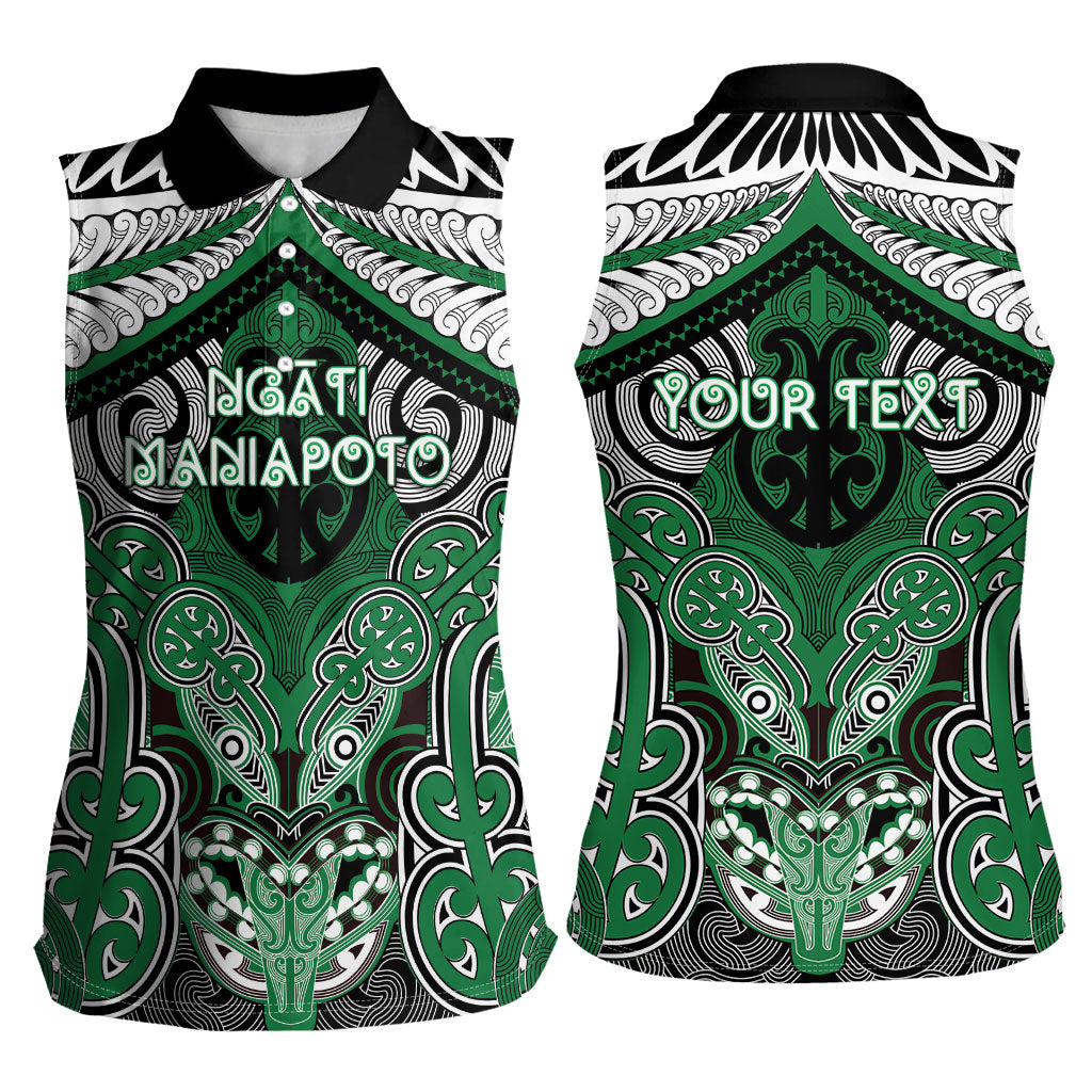 Aotearoa Iwi Ngati Maniapoto Personalised Women Sleeveless Polo Shirt Maori Kowhaiwhai Pattern