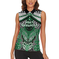 Aotearoa Iwi Ngati Maniapoto Personalised Women Sleeveless Polo Shirt Maori Kowhaiwhai Pattern