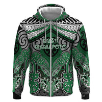 Aotearoa Iwi Ngati Maniapoto Personalised Zip Hoodie Maori Kowhaiwhai Pattern