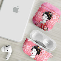 Japanese Geisha Cherry Blossom AirPods Case Pink Palaka Hawaii Pattern Fusion Design LT19 - Polynesian Pride
