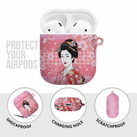 Japanese Geisha Cherry Blossom AirPods Case Pink Palaka Hawaii Pattern Fusion Design LT19 - Polynesian Pride