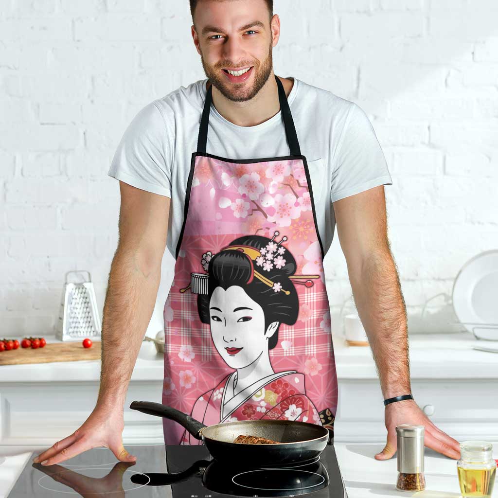 Japanese Geisha Cherry Blossom Apron Pink Palaka Hawaii Pattern Fusion Design LT19 - Polynesian Pride
