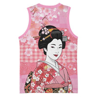 Japanese Geisha Cherry Blossom Basketball Jersey Pink Palaka Hawaii Pattern Fusion Design LT19 - Polynesian Pride