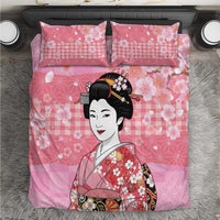 Japanese Geisha Cherry Blossom Bedding Set Pink Palaka Hawaii Pattern Fusion Design LT19 Pink - Polynesian Pride