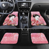 Japanese Geisha Cherry Blossom Car Mats Pink Palaka Hawaii Pattern Fusion Design LT19 Set 4pcs Pink - Polynesian Pride