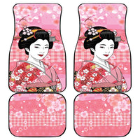 Japanese Geisha Cherry Blossom Car Mats Pink Palaka Hawaii Pattern Fusion Design LT19 - Polynesian Pride