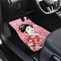 Japanese Geisha Cherry Blossom Car Mats Pink Palaka Hawaii Pattern Fusion Design LT19 - Polynesian Pride