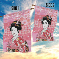 Japanese Geisha Cherry Blossom Garden Flag Pink Palaka Hawaii Pattern Fusion Design LT19 - Polynesian Pride