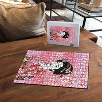 Japanese Geisha Cherry Blossom Puzzle Pink Palaka Hawaii Pattern Fusion Design LT19 - Polynesian Pride