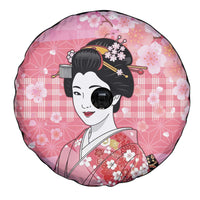 Japanese Geisha Cherry Blossom Spare Tire Cover Pink Palaka Hawaii Pattern Fusion Design LT19 - Polynesian Pride