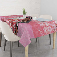 Japanese Geisha Cherry Blossom Tablecloth Pink Palaka Hawaii Pattern Fusion Design LT19 - Polynesian Pride
