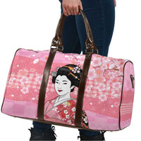 Japanese Geisha Cherry Blossom Travel Bag Pink Palaka Hawaii Pattern Fusion Design LT19 - Polynesian Pride