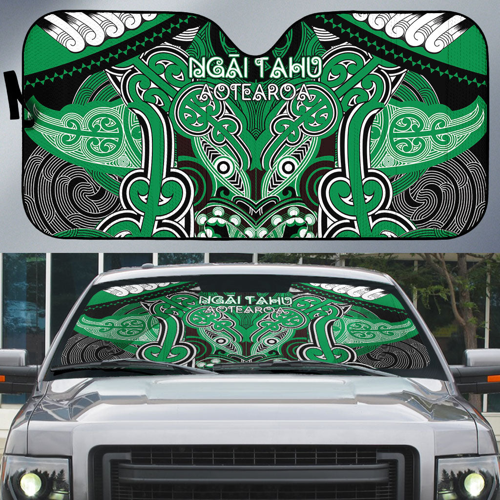 Aotearoa Iwi Ngai Tahu Auto Sun Shade Maori Kowhaiwhai Pattern