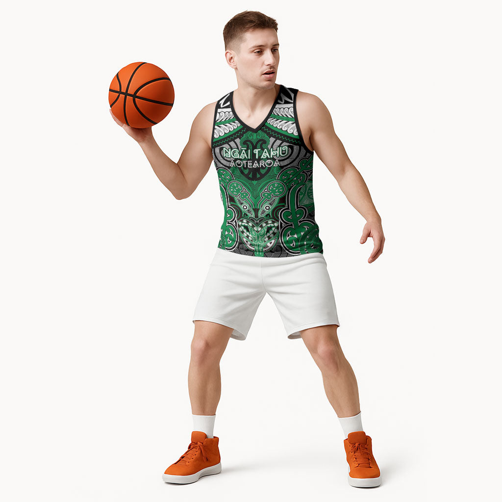 Aotearoa Iwi Ngai Tahu Personalised Basketball Jersey Maori Kowhaiwhai Pattern