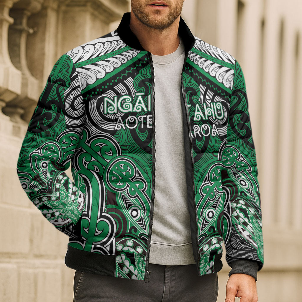 Aotearoa Iwi Ngai Tahu Personalised Bomber Puffer Jacket Maori Kowhaiwhai Pattern